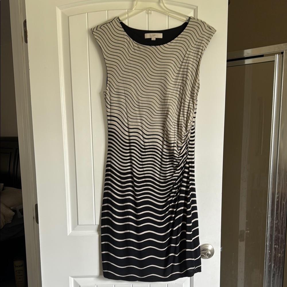 Women's Black and White Striped Dress